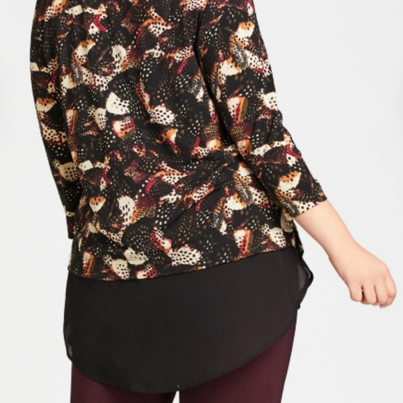 🏷️AVENUE Eden Tunic in Horsefeather Print Size 5X - Picture 3 of 14